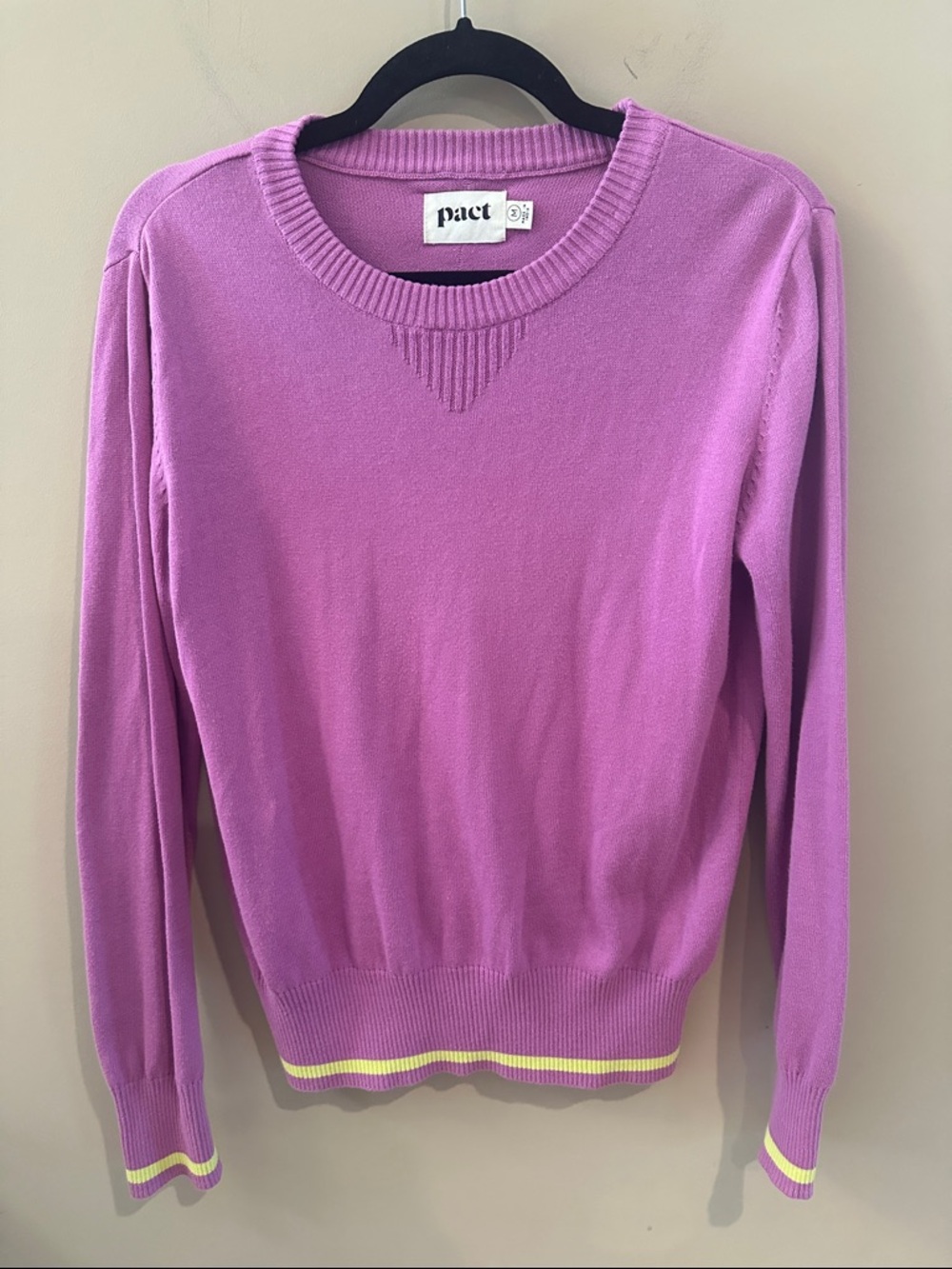 Pact organic cotton purple sweater